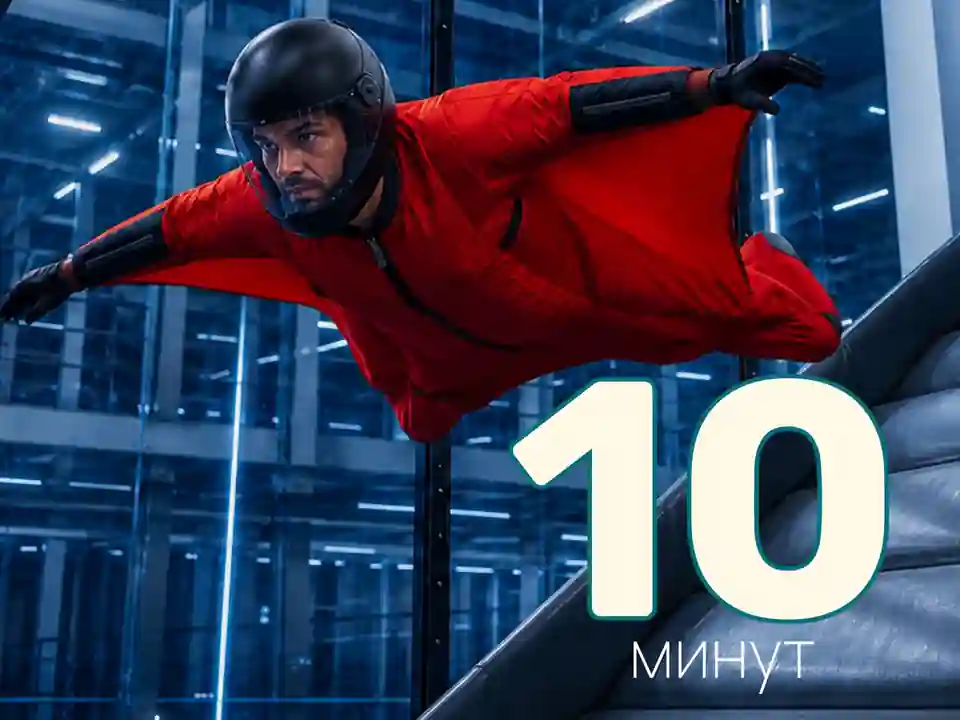 Абонемент на полёт в наклонной аэротрубе | 10 минут
